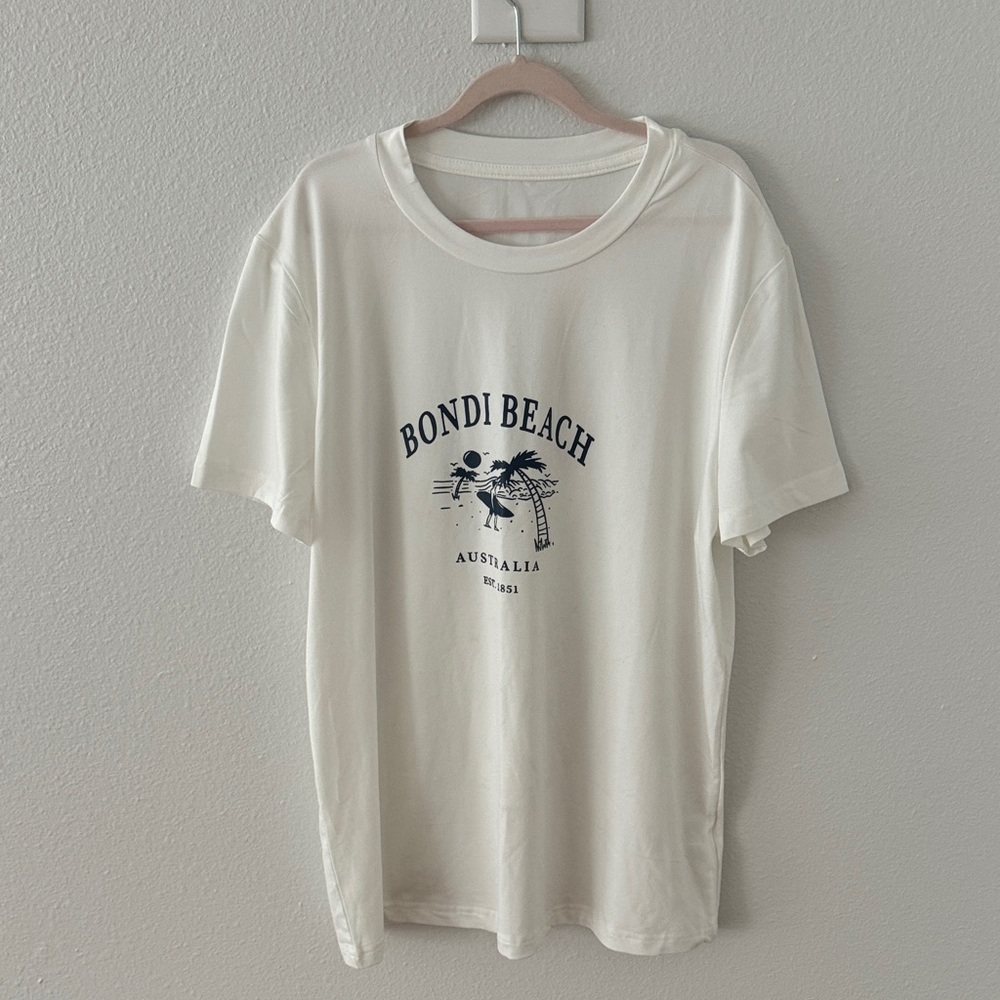 SHEIN Cream Bondi Beach Tee
